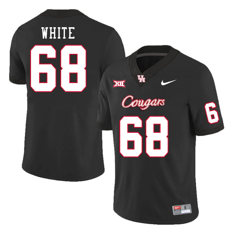 Men #68 Dakota White Houston Cougars College Football Jerseys Stitched-Black